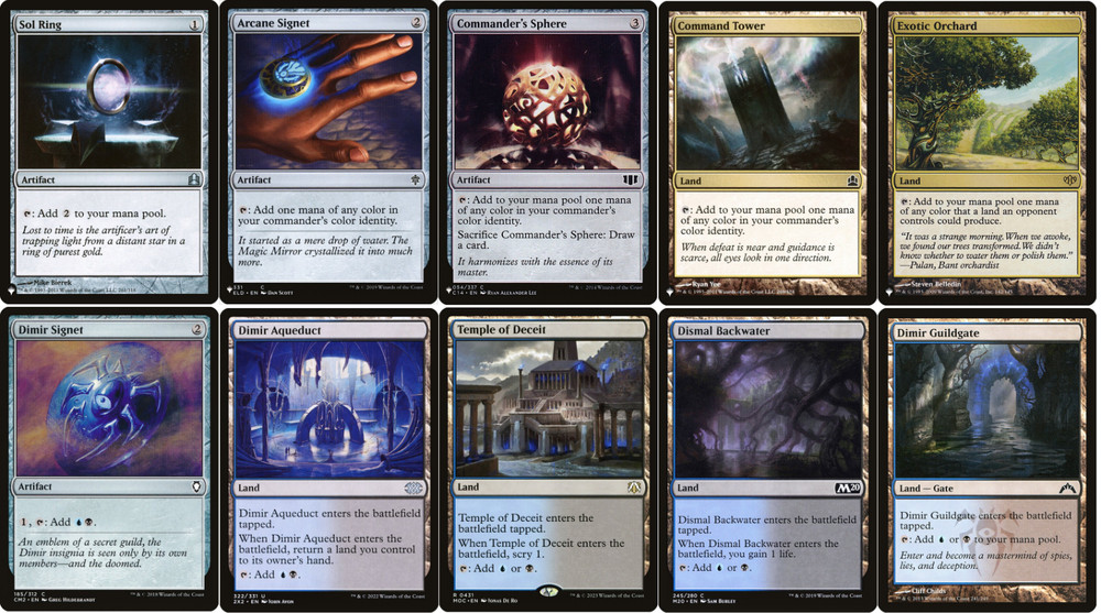 DIMIR Commander Deck Builder Starter Pack Kit Blue/Black MANA Lands Artifacts