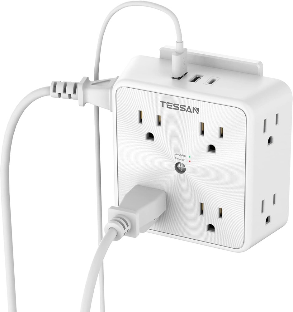 8 Outlets Extender Multi Plug Wall Adapter Surge Protector 1700J Wall Socket
