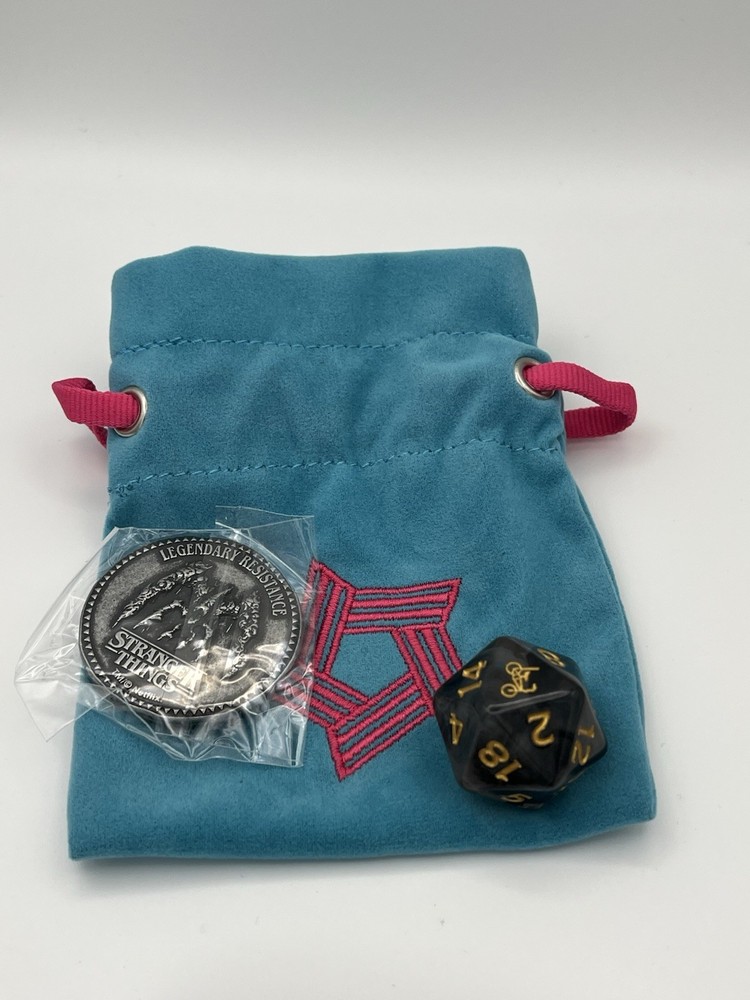 Stranger Things Treasure Pack Vecna Coin, Oversized Bicycle D20. D&D