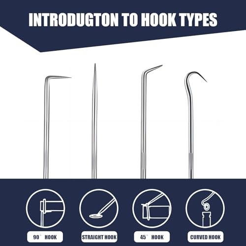 2 PCS Hook & Pick Set - 45° & 90° Tip Marking Tool & Scribe Puller for O