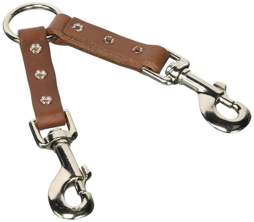 2 x 2 Dog Bully Leather Lead Coupler, Small