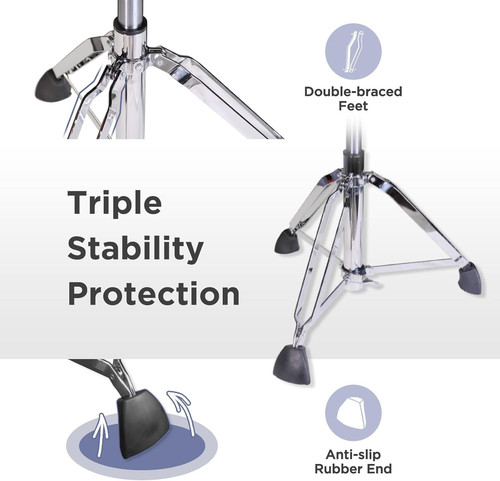 GIOCO Drum Throne with Backrest, 4" Padded Stool, X-Large, Black