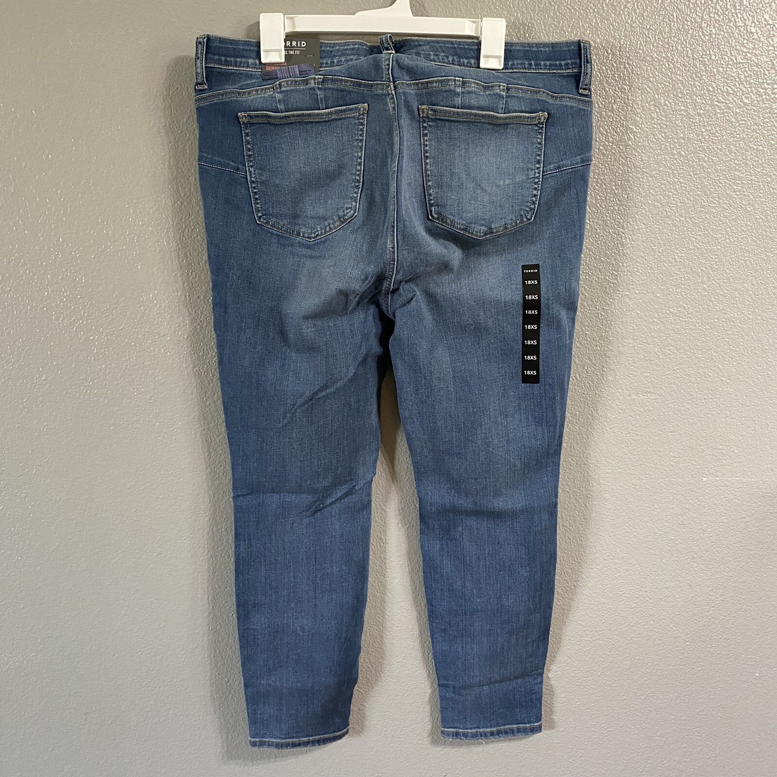 Torrid Bombshell Jeans Size 18XS Extra Short Ankle Blue High Waist Button Fly