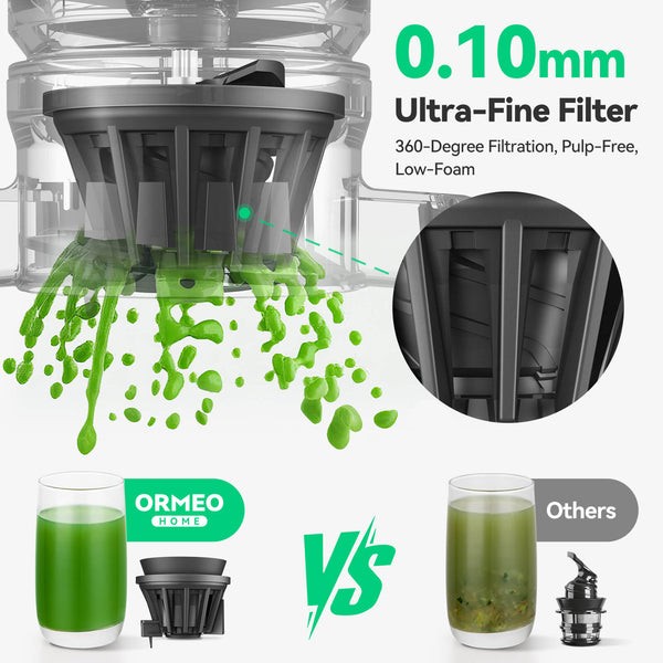 ORMEO QUIET COLD PRESS JUICER - SILVER/BLACK