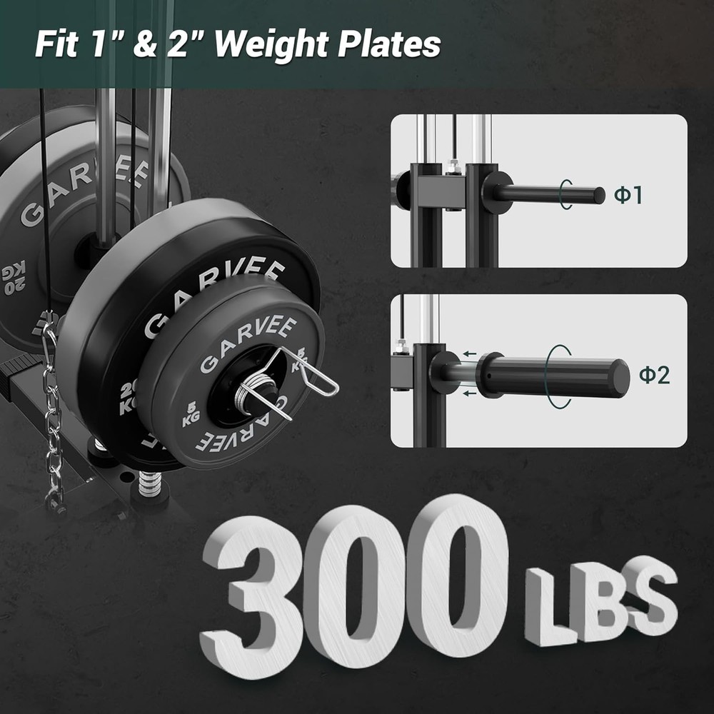 Multifunctional Home Gym Machine, 300LBS Capacity with Leg Press & Cable System