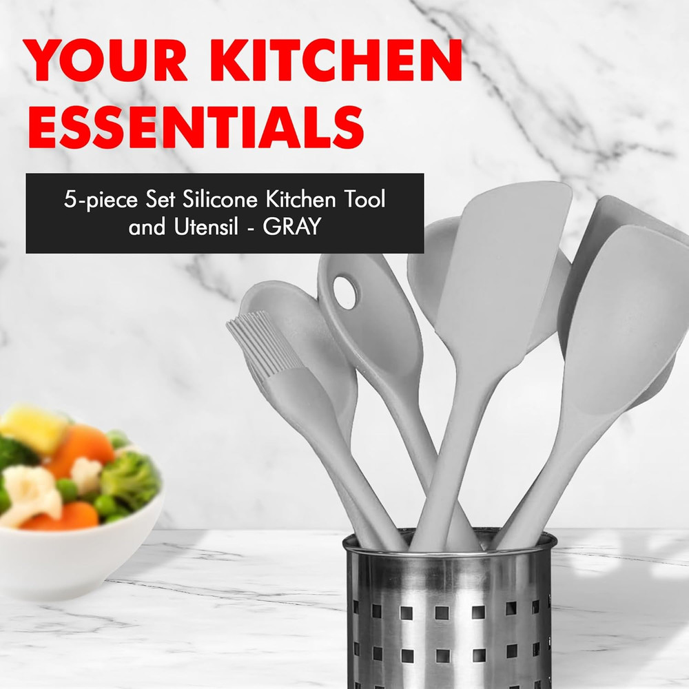 - Premium Silicone Kitchen Tools and Utensils Set, Non-Scratch, Withstands Tempe