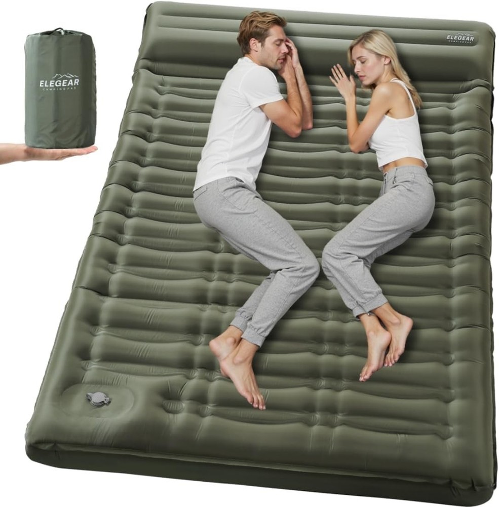CumbreX Double Sleeping Pad for Camping, 5.5" Ultra-Thick Inflatable Camping ...