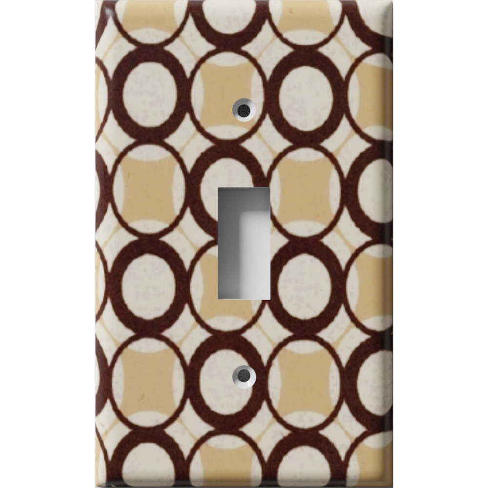 SnazzySwitch Retro Brown Circles Decorative Light Switch Plate Cover