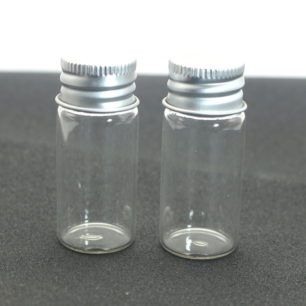 5 Empty Small Glass Storage Bottles Vials with Screw Cap 10ml(22X50mm) Mini Jars