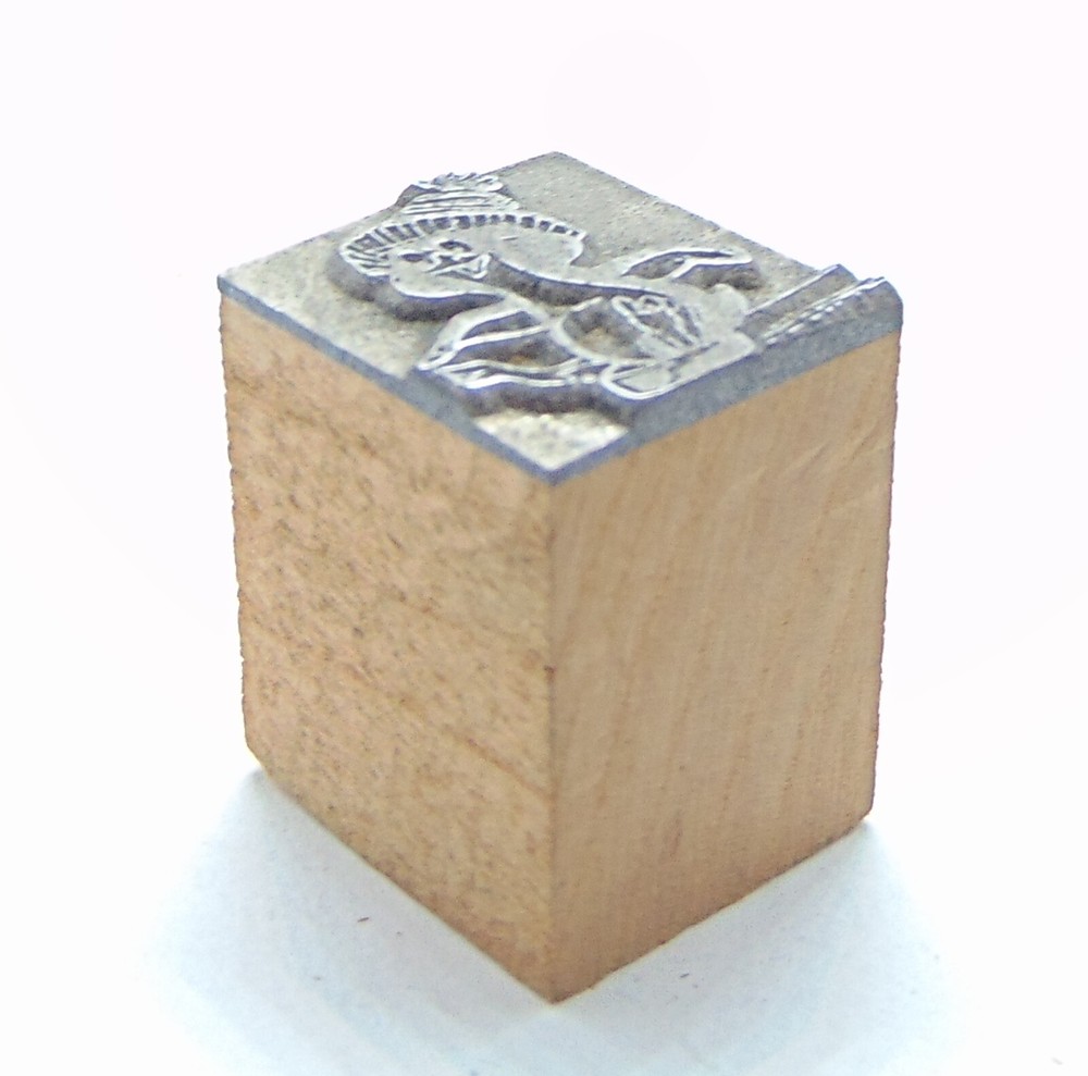Printing Letterpress Printers Block Penguin With Stocking Cap