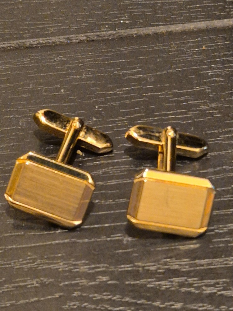 Gold Colour Rectangle Cufflinks
