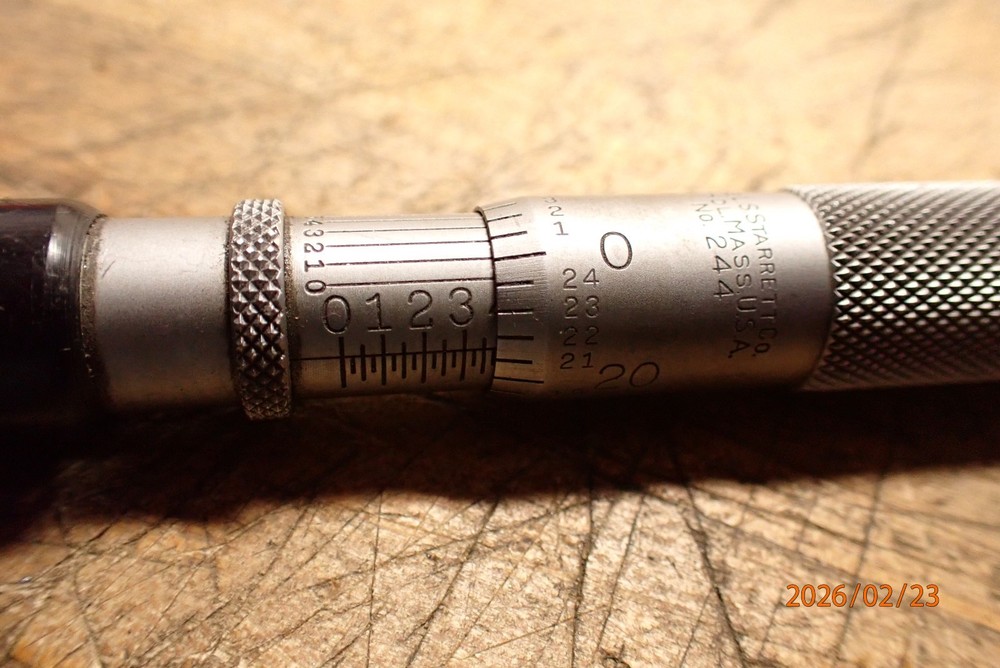 OLDER STARRETT NO. 244F MICROMETER HEAD WITH BOX