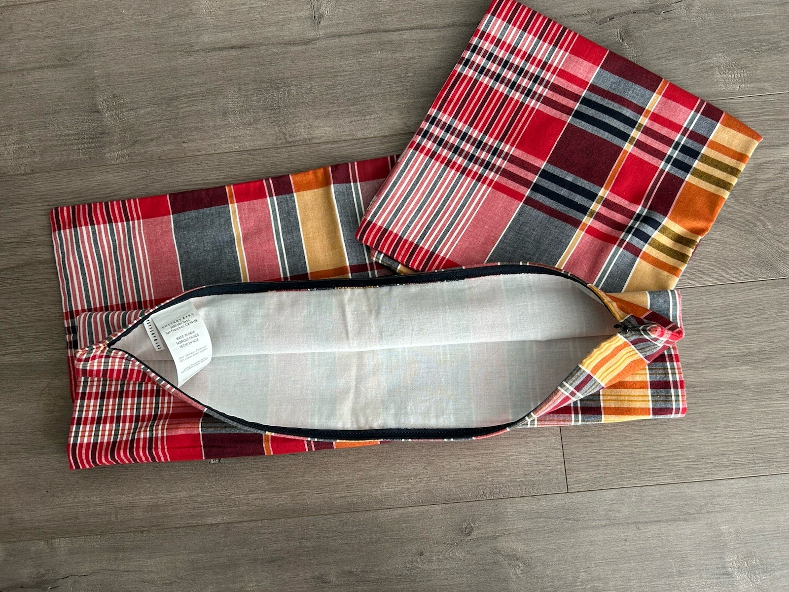 Pottery Barn Quinn Plaid Madras 24" X 24" Pillow Cover,Sham, Cabin Core, NWOT