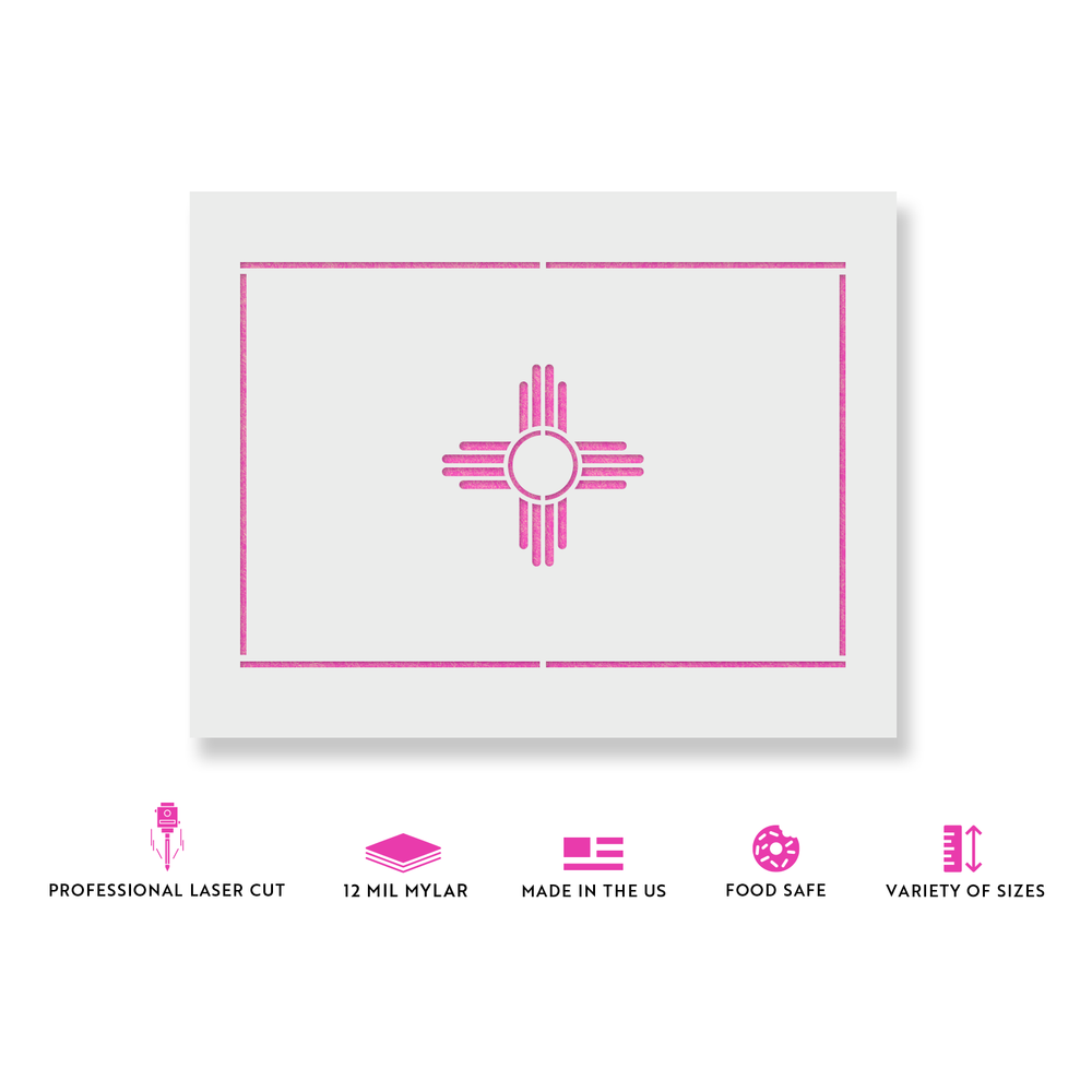 New Mexico State Flag Stencil - Durable & Reusable Mylar Stencils
