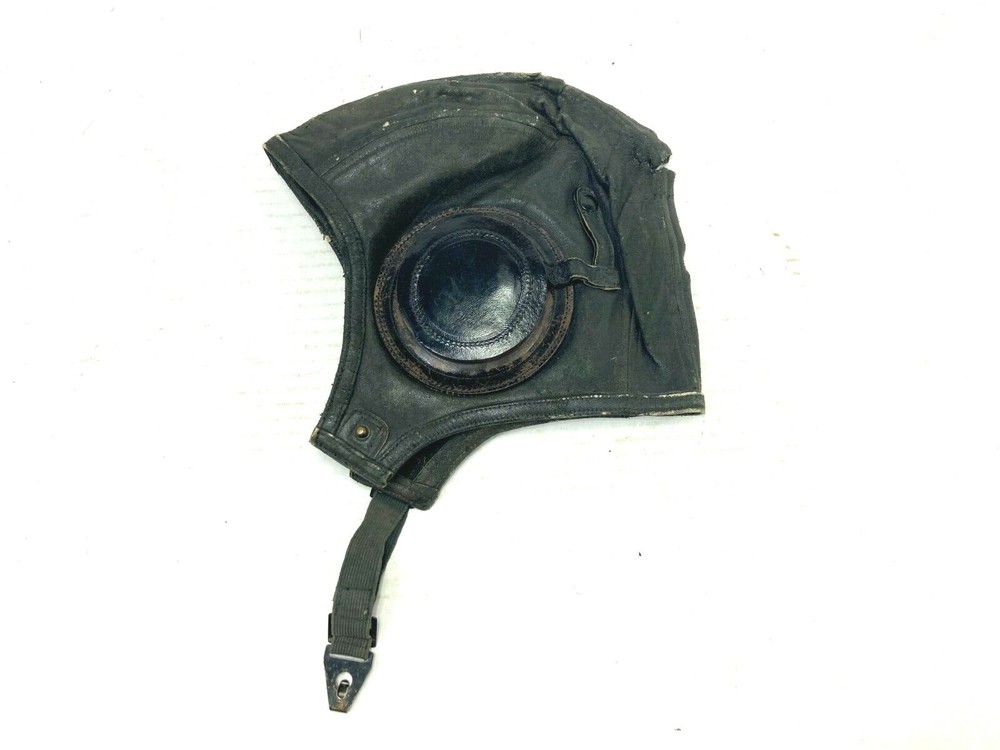 WW2 Navy Leather Deck Cap, Size Large Rough condition