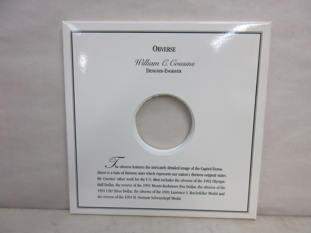 1994 United States Capitol Commemorative Silver Dollar EMPTY PACKAGING ONLY