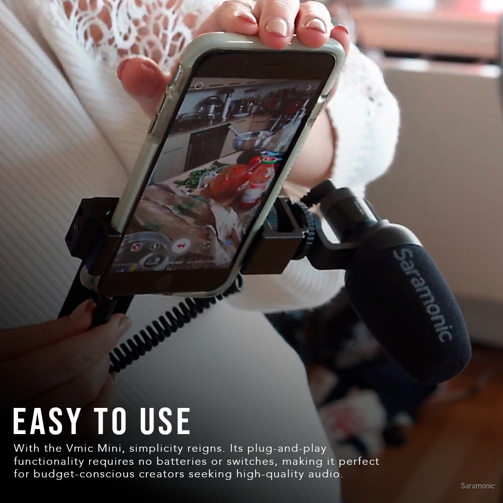 Saramonic Vmic Mini Ultra Compact Camera-Mountable Shotgun Microphone Bundle