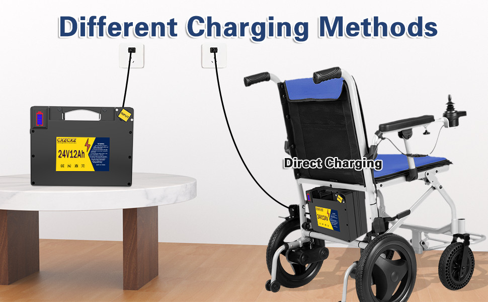 24V 12AH Lithium Battery for Electric Wheelchair,Better Than Lead-Acid Batteries