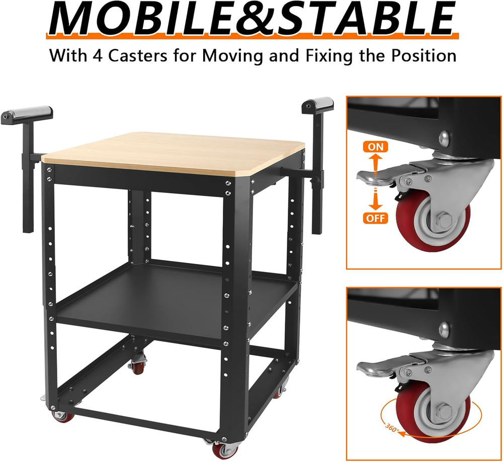 Rolling Planer Stand,550 Lbs Load Capacity Tool Stand with Wheels, Height Adjust