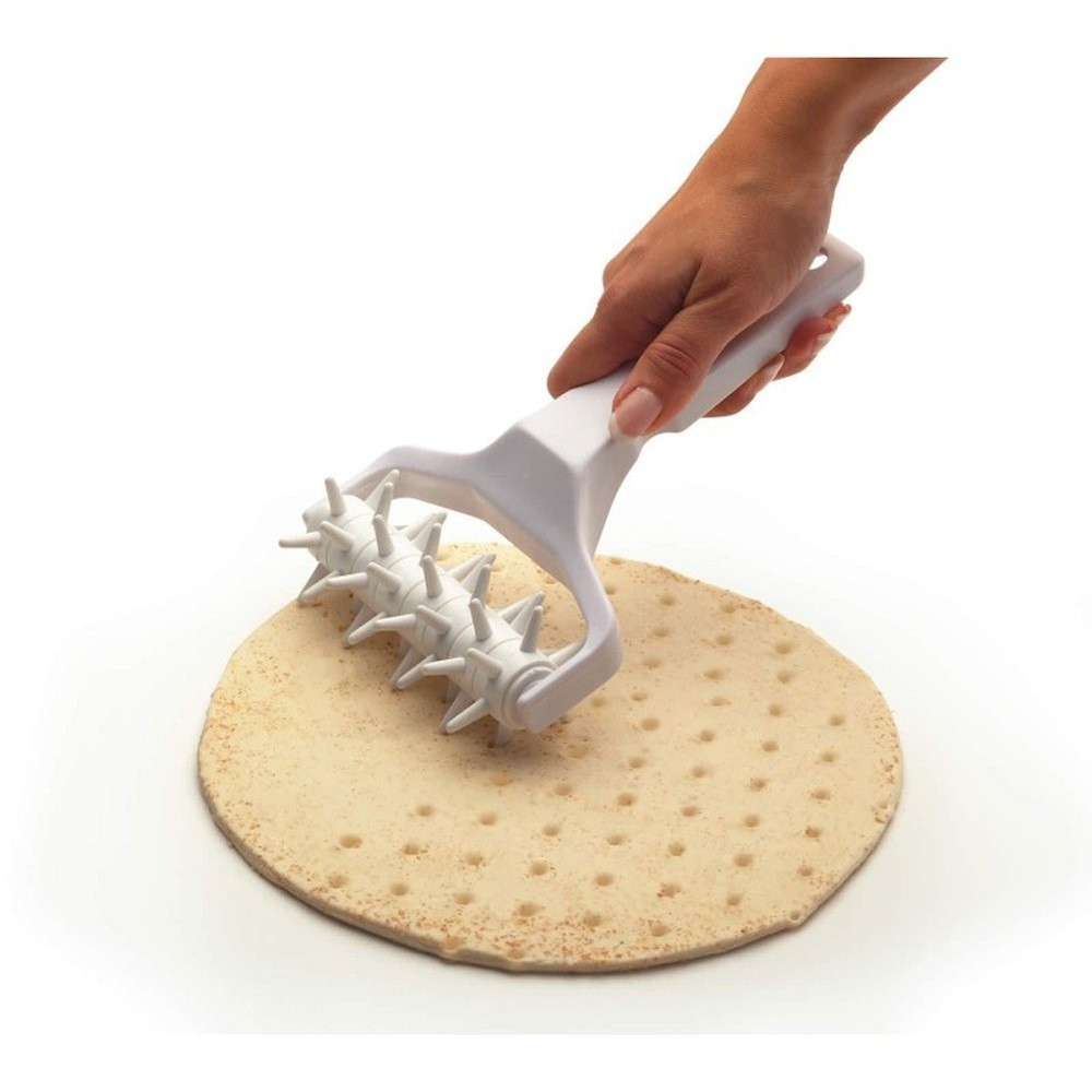 Meta-U Time-Saver Pizza Dough Roller Docker - Blistering Killer - White