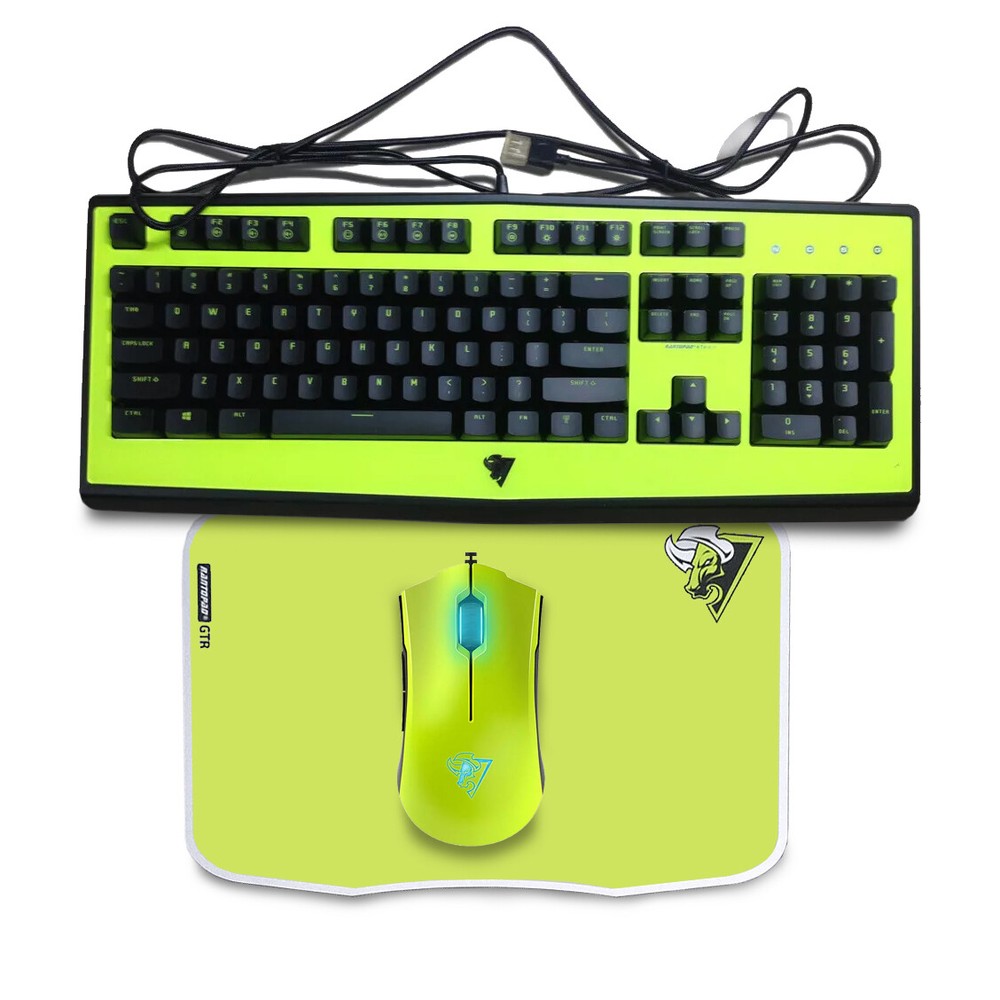 Rantopad Wired 104 Keys Gaming Mechanical Keyboard /Mouse/Mousepad Bundle Yellow