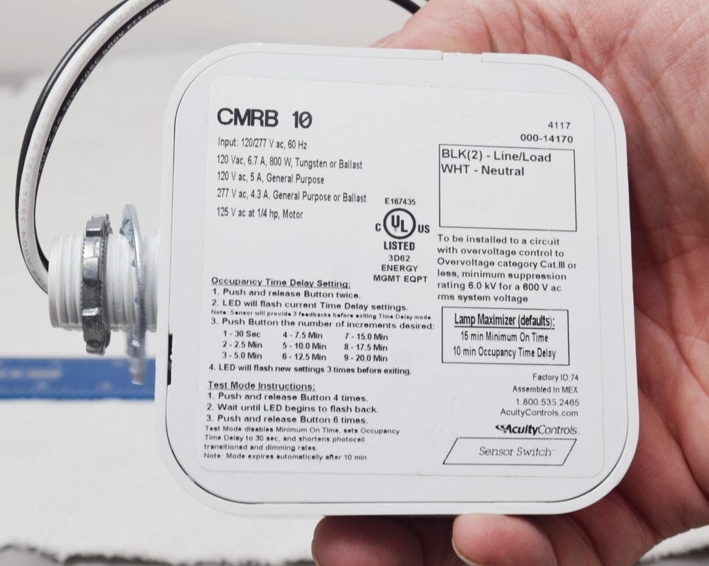 SENSOR SWITCH CMRB 10 Occupancy Sensor,PIR,2463 sq ft,White