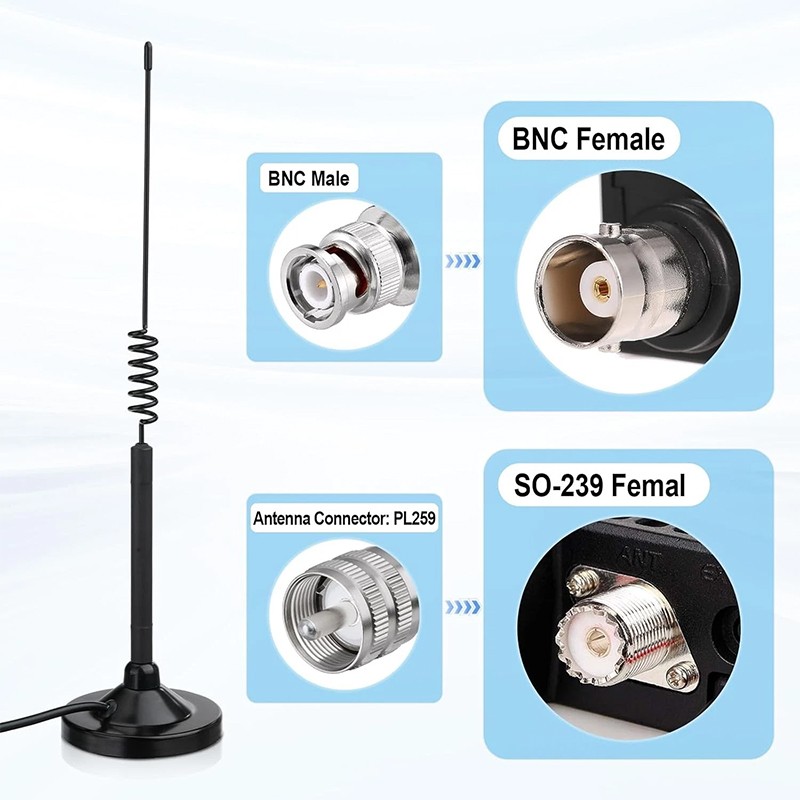 27MHz Antenna Magnetic Mount PL259 & BNC Male For Uniden President Car CB Radio