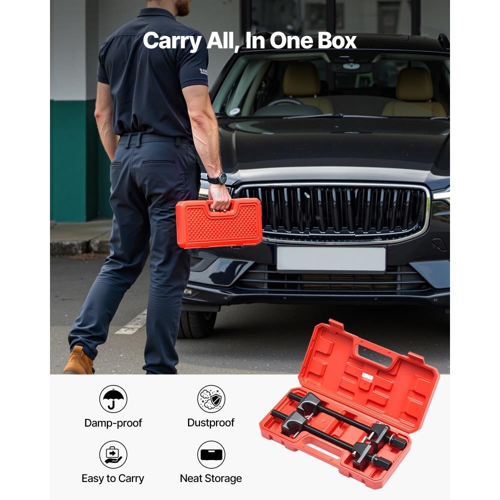 MacPherson Strut Spring Compressor Tool with 4 Security Pins for Car Suspension