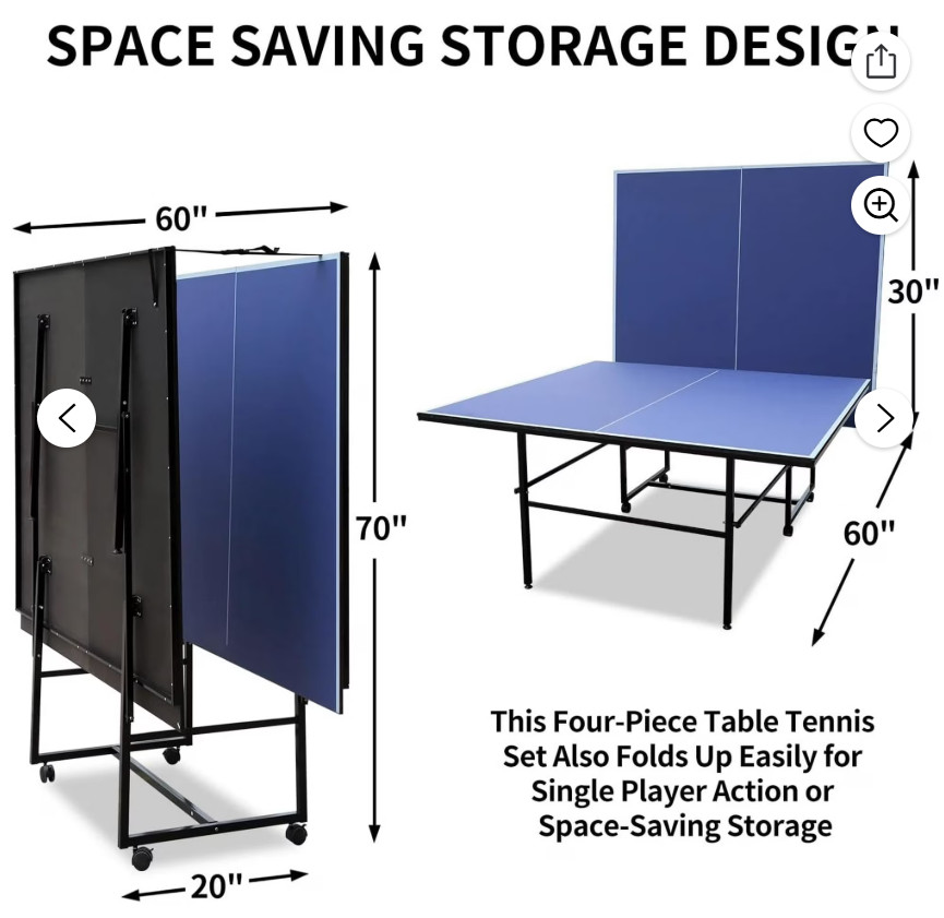 HooKung 9ft Ping Pong Table Foldable Table Tennis Table for Indoor Outdoor