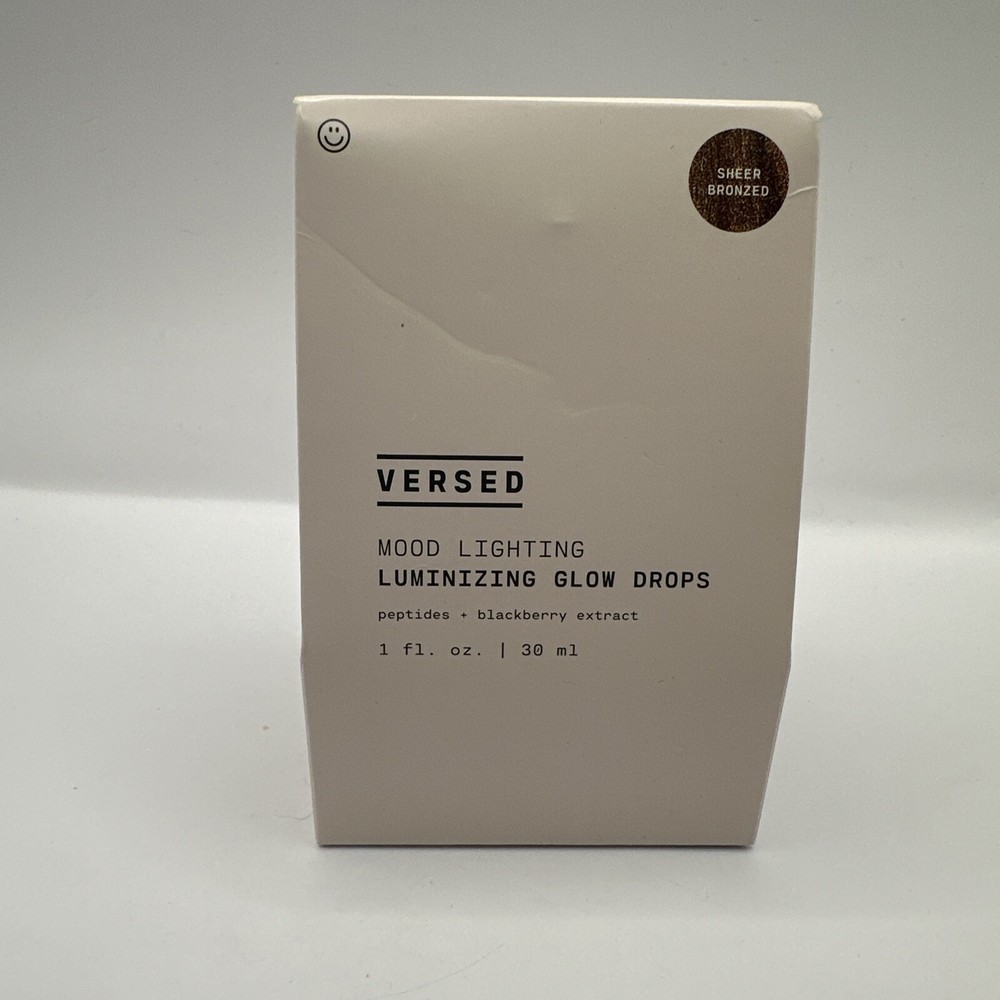 Versed Mood Lighting Luminizing Glow Drops, Sheer Bronzed 1 OZ/30ML NIB
