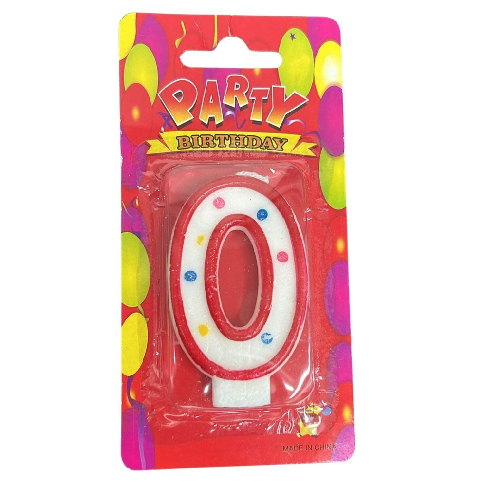 Birthday Number-0 Cake Candle: 1 Pack