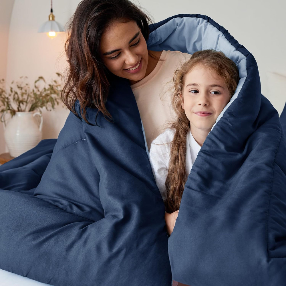 Lightweight Reversible Queen Size Comforter Set, down Alternative Comforter with