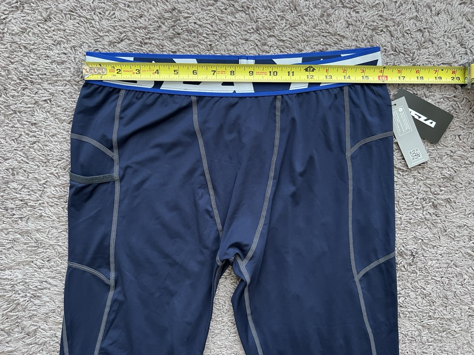 TSLA Men's Compression Tights Pants Baselayer Blue Bottom 2XL NEW