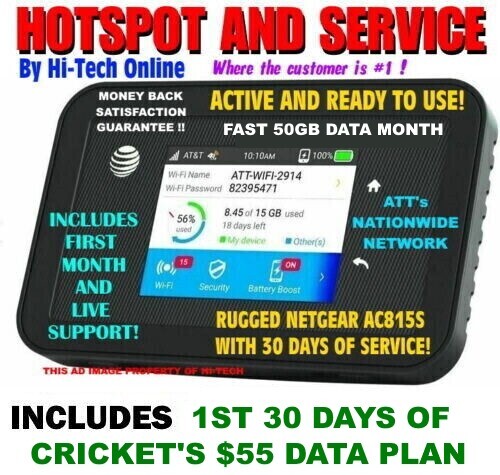 ✅ NETGEAR HOTSPOT ✅ CRICKET PLAN FAST DATA PLAN ⚡INCLUDES 100GB SERVICE!⚡