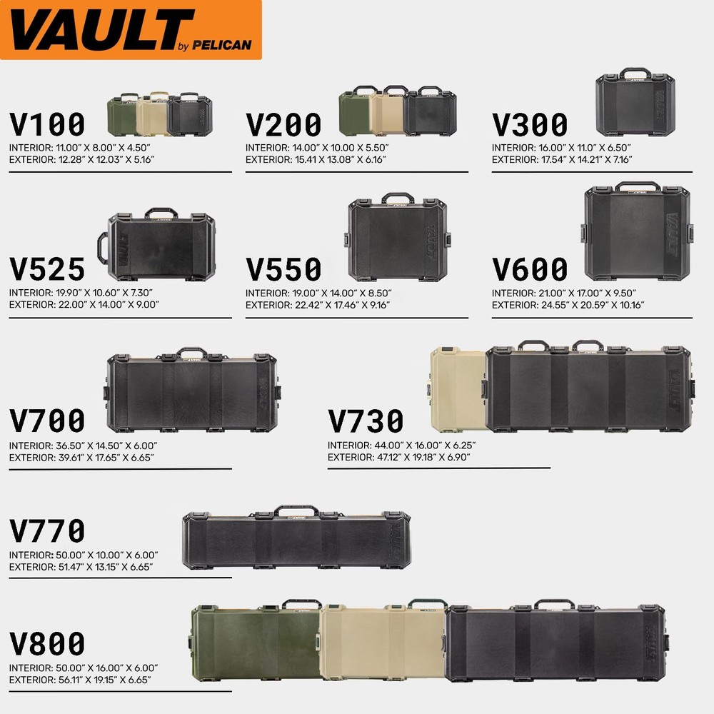 Vault - V100 Multi-Purpose Hard Case with Foam for , Drone, Equipment, Electr...
