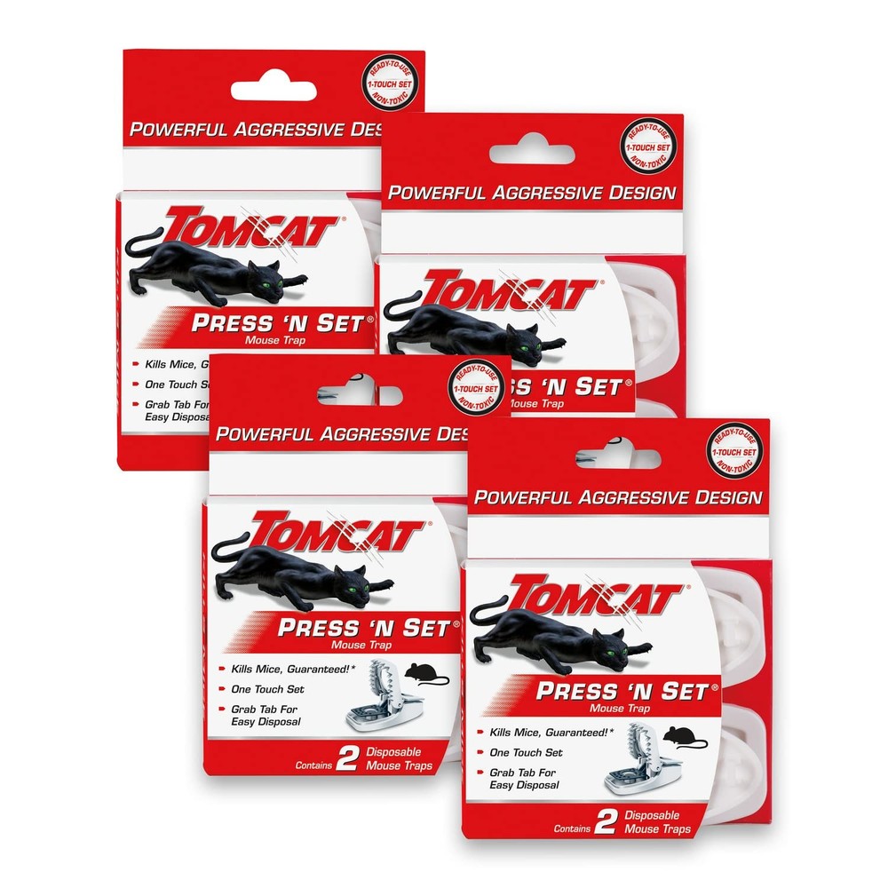 Tomcat Press N Set Mouse Trap, 4-Pack 8 Traps