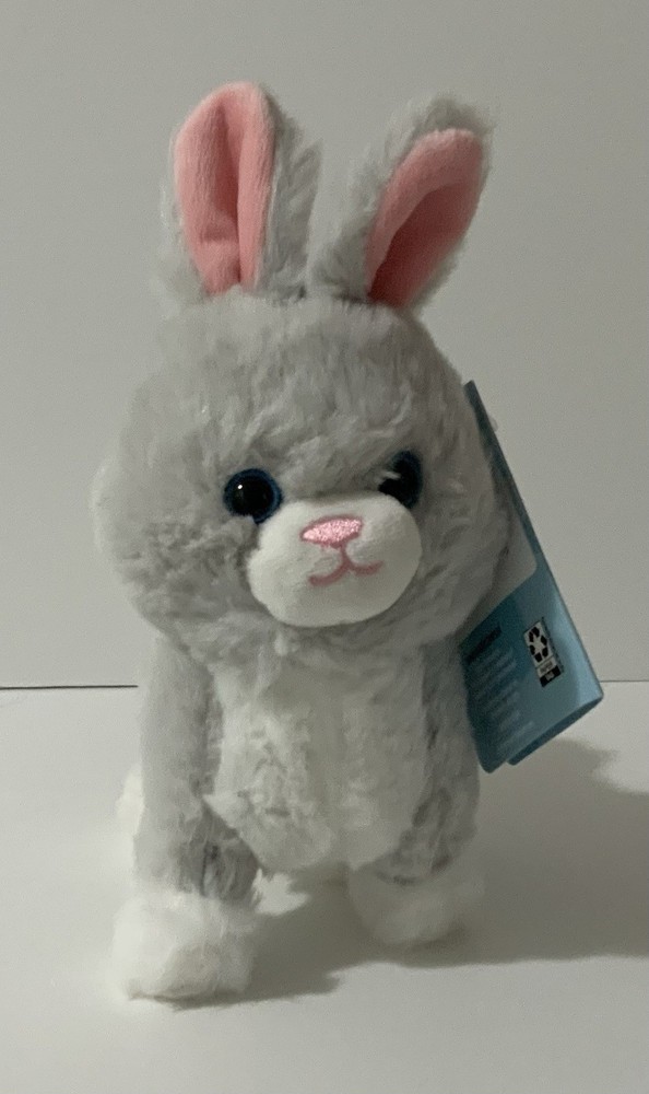 Kid Connection 6" Mini Walking Pet Grey Bunny