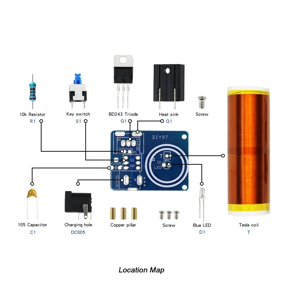 Soldering Practice Kit 5 DIY Electronics Projects Soldering Kit DIY Tesla Coi...