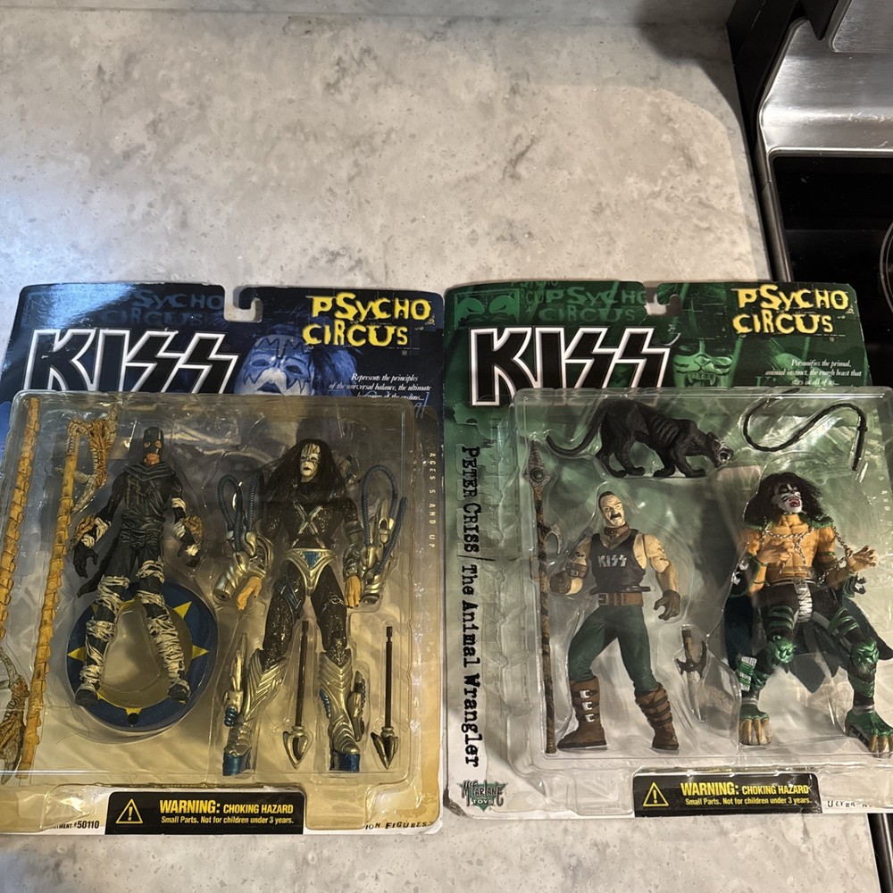 1998 McFarlane KISS PSYCHO CIRCUS Peter Criss & Ace Frehley New Fast Ship