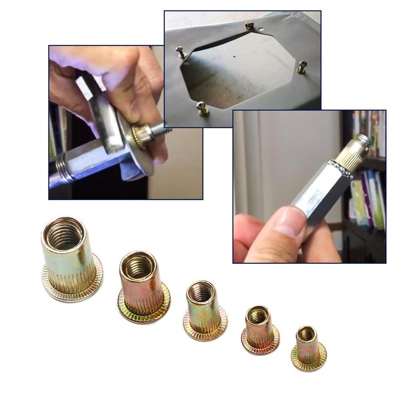 900Pcs Rivet Nut M3-M10 Stainless Steel Rivnut Insert Nutsert Threaded Flat Head