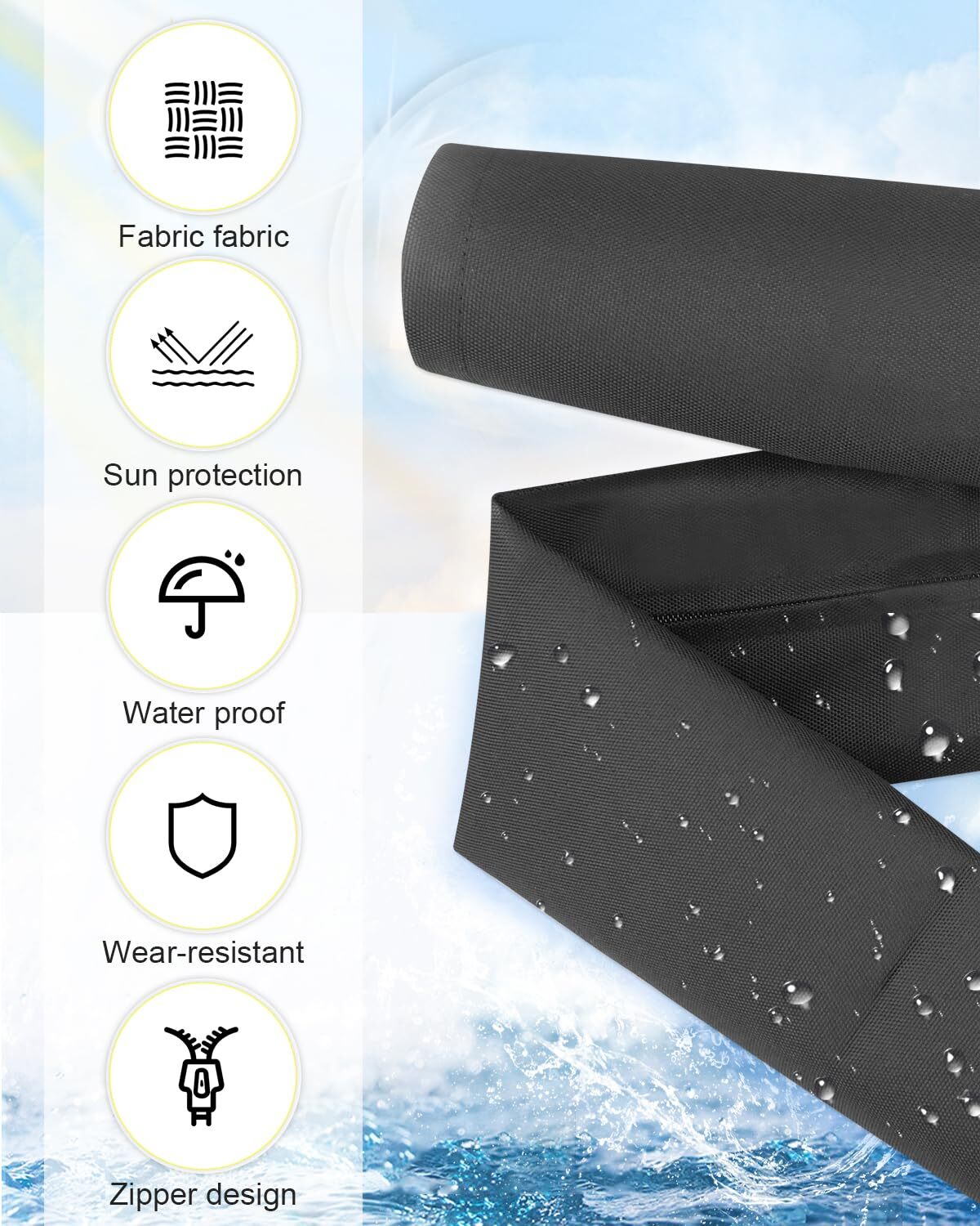 Outboard Marine Cable-Hose Rigging Protector Cover 48" Zippered Sleeve ZRS-1-DP