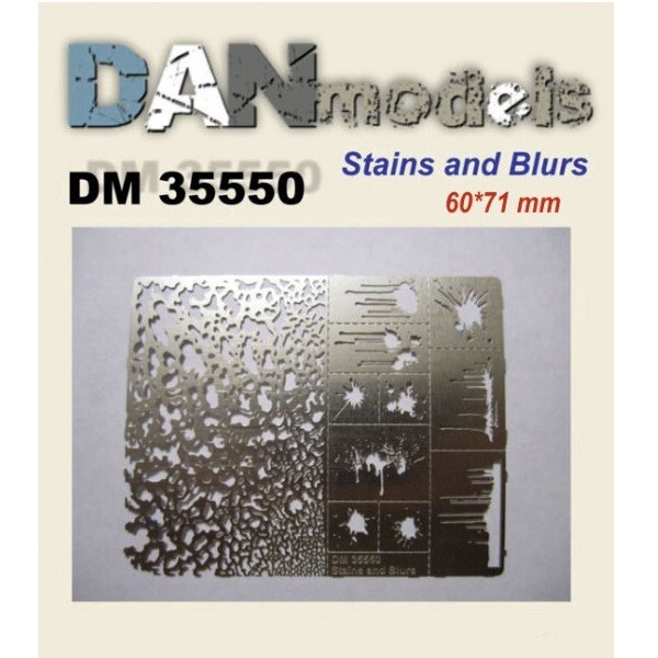DanModels 35550 Scale 1:35 Stencil Blots, Splashes, Stains 60*71mm For Model Kit