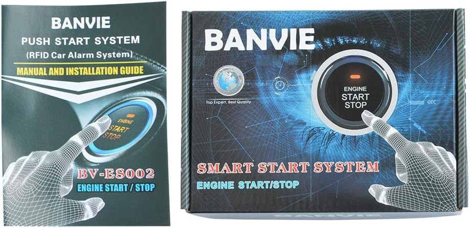 BANVIE Car RFID Push to Start Ignition Kit, Keyless Go Engine Start Stop Button