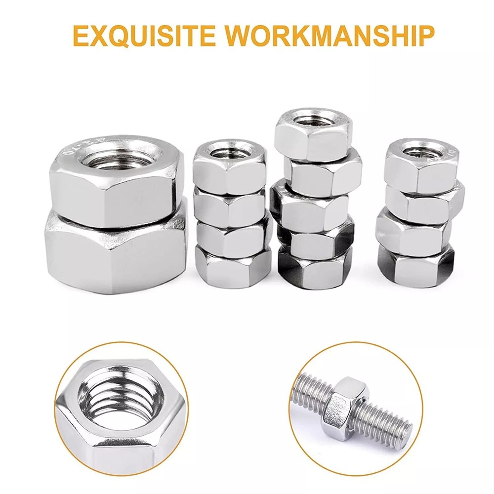 100pcs M5 Stainless Steel Hex Nuts Kit Socket Cap Head Assortment Kit Screw Bolt