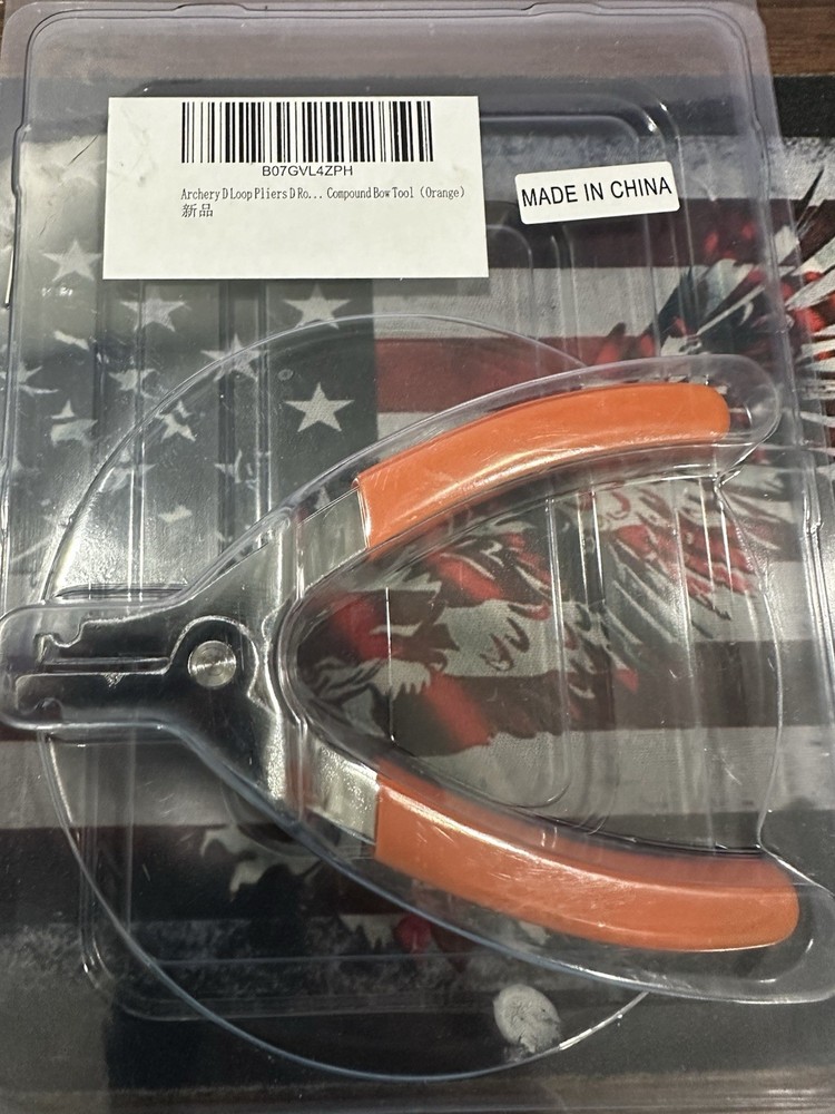 Archery D Loop Pliers D Rope String Nonslip Grip Compound Bow Tool（Orange）