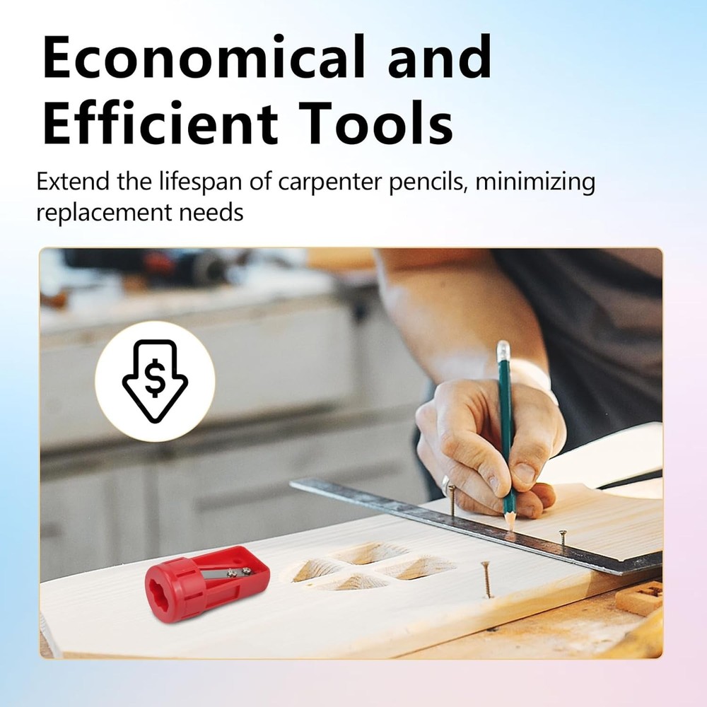 BRBASAP 3Ps Contractor Pencil Sharpener Carpenter Manual Portable Red