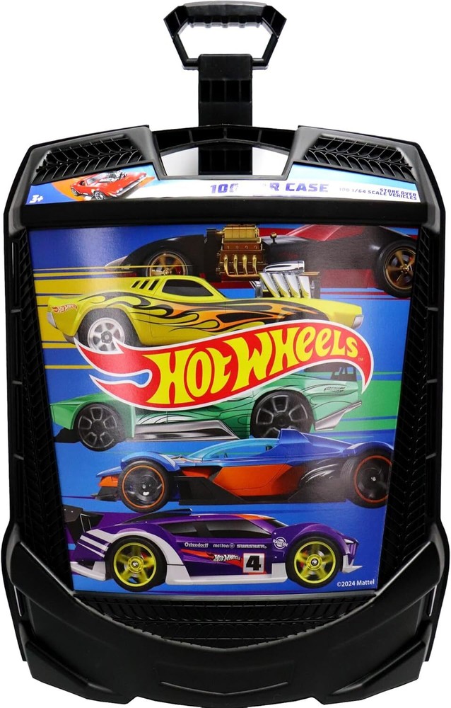 Hot Wheels 100-Car, Rolling Storage Case with Retractable Handle, Model:20135