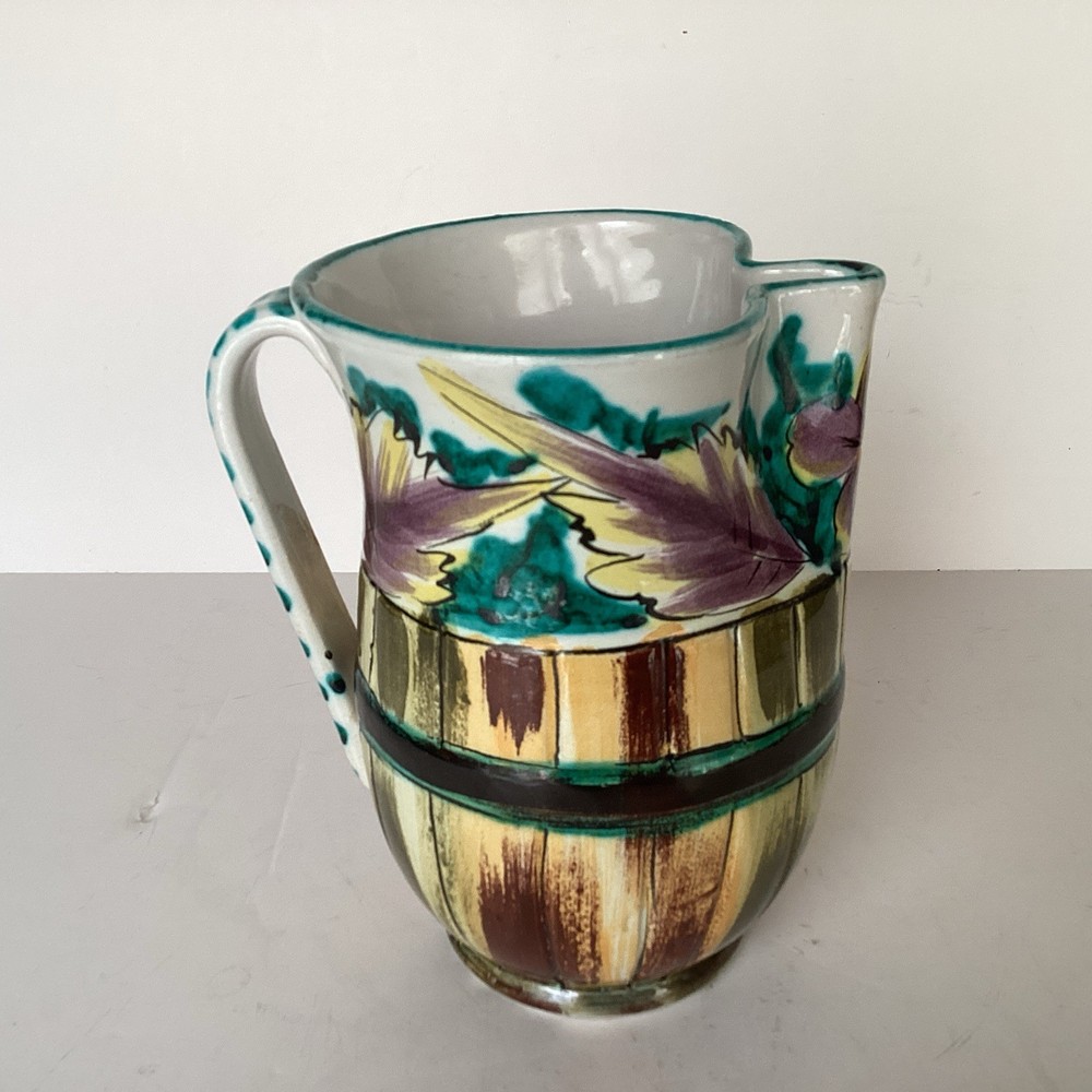 Bitossi Pottery Signed & Numbered Multi-Color Italian Pitcher