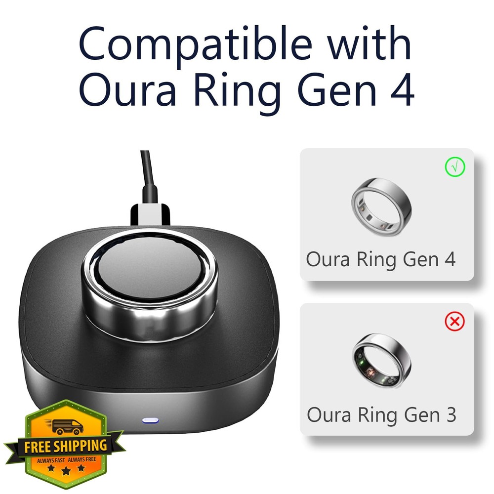 Oura Ring Gen4 10 Black Charger USB-C