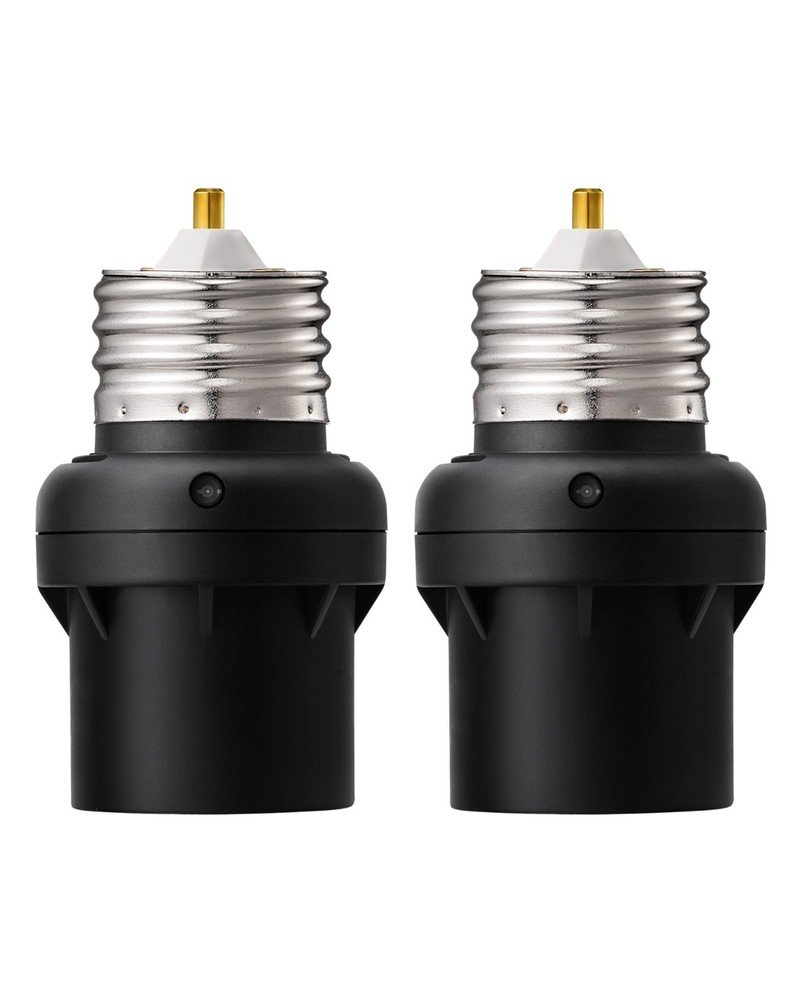 DEWENWILS Light Sensor Socket for Porch & Wall Lights, Auto On/Off, 2 Pack